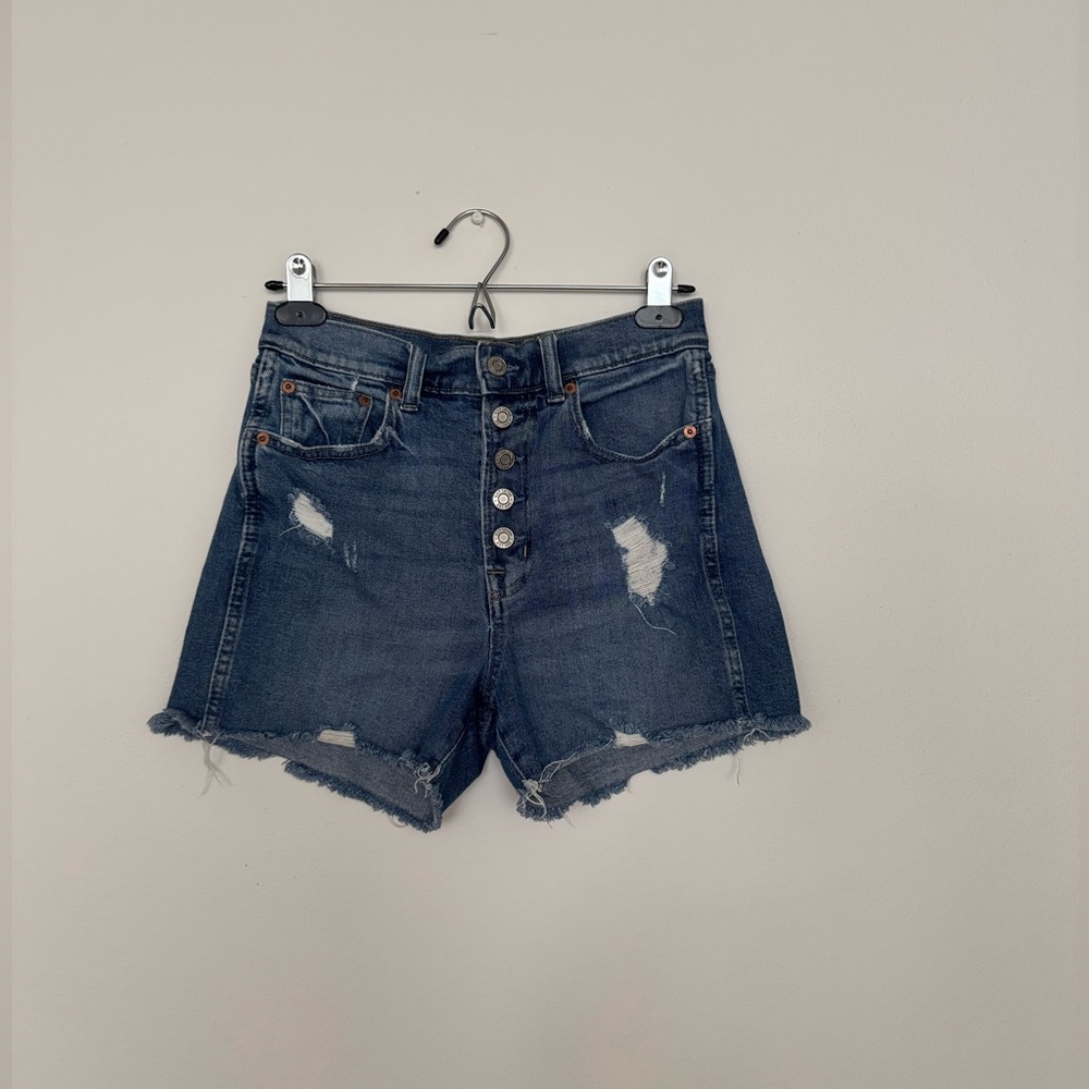 GAP Blue Distressed Jean Shorts